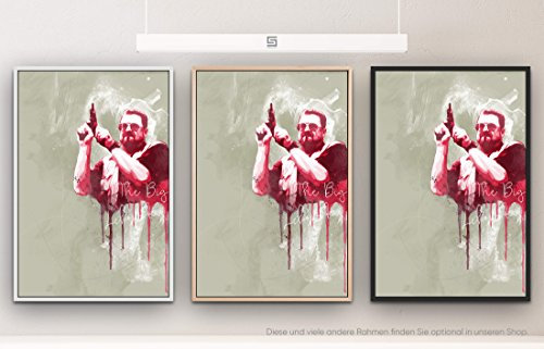 Paul Sinus Art The Big Lebowski 90x60cm Splash Art Wandbild auf Leinwand mit Schattenfugenrahmen in schwarz