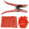 WMYCONGCONG 1-100 Number Plastic Livestock Ear Tag Animal Tag und 1 PCS Ear Tag Applicator für Ziegenschafe (rot)