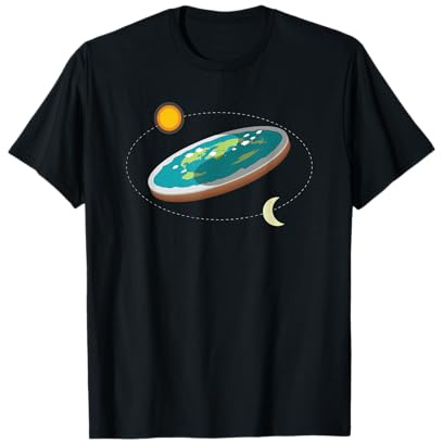 Flat Earth Society T-Shirt Flache Erde Karte Modell Globus T-Shirt