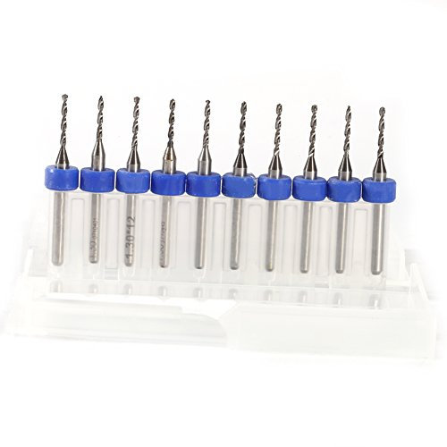FTVOGUE - 10 brocas de carburo para taladro de precisión para tarjeta de circuito impreso (0,2 mm)