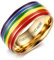 XUANPAI 8mm Custom Personalized Stainless Steel Gay Pride Rainbow Relationship Engagement Rings Wedding Band for Gay Lesbian Couples,Size 62