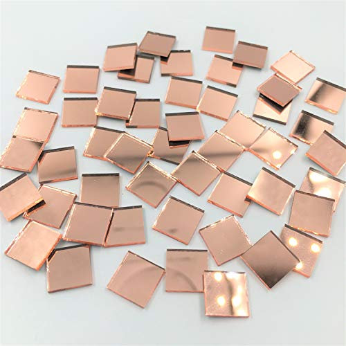 Lot de 150 carreaux de miroir carrés en mosaïque or rose pour loisirs créatifs