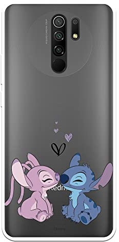 THE HOUSE OF CARCASES Offizielle Lilo & Stitch-Hülle für Xiaomi Redmi 9 Angel & Stitch Kiss zum Schutz Ihres Mobiltelefons. Flexible Silikonhülle, offiziell lizenziert von Disney