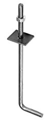 DMX - Stützenschuh zum Einbetonieren, Bauanker Stützenfuß Pfostenträger Pfostenanker Konstruktionsanker, aus Stahl, für Holzbalken, Pfosten, Zaunpfosten - SK - Silber, 300x12 (1 Stk./Verp.)