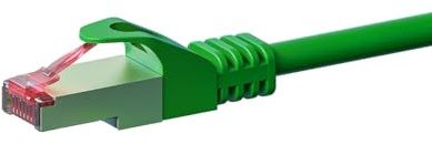 Danicom CAT 6 Netzwerkkabel LSOH - S/FTP - 10 Meter - Grün, POE, Ethernet, LAN, Patchkabel, Datenkabel, RJ45 - für Serverschränke, Switches, Router, Modems!