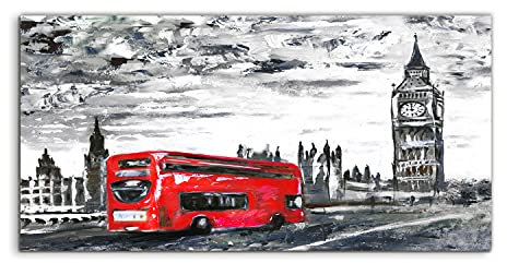 Coloray Acryl Bild 140x70cm Deko Bild Wohnzimmer Acrylglas Schlafbereich Kunststoff Wandbilder - London Bus Big Ben