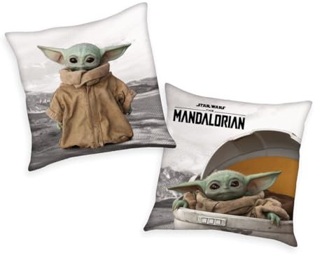 Herding Dekokissen Star Wars Mandalorian Baby Yoda Mehrfarbig Kissen 40x40cm