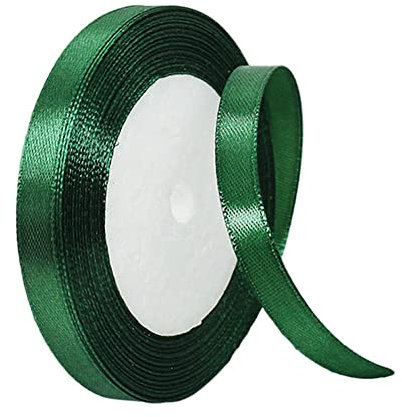 22m Satinband Geschenkband Dunkel Grün 10mm Breit,Seidenband Dick Schleifenband Satin Dekoband Geschenkverpackung Deko Band Stoffband für Halloween Weihnachten Hochzeit Taufe Geburtstag DIY-Handwerk