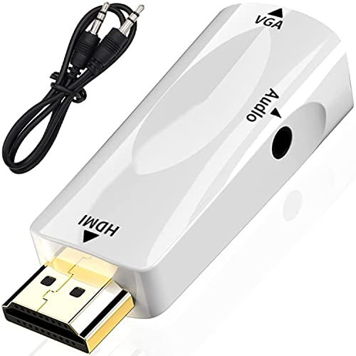 Retoo Adaptador HDMI a VGA, 1080P 60Hz, macho a hembra, convertidor de PC antiguo a TV / monitor con audio