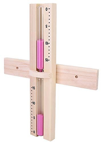 Sauna Sand Clock, Sauna Hourglass Sand Timer, Sauna Clock Sauna Hourglass Sand Timer, 15 Minutes Sauna Room Sand Clock Glass Timer WallMounted Wooden Hourglass with Pink Sands