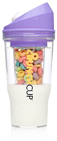 CRUNCHCUP XL Portable Cereal Cup for Breakfast On the Go - Purple | Skip the Spoon and Bowl - Designed for a quick, convenient breakfast at home, on the go, or during busy mornings.