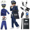 ZUCOS Set di costumi da poliziotto deluxe per bambini, Halloween, carnaval, compleanno, Natale, costume da 7-9 anni