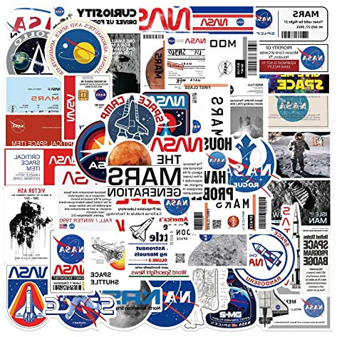 AUCEKO 50 Stück NASA-Astronaut Aufkleber Pack Astronauten Sticker Set wasserdichte Vinyl Sticker für Laptop Kinder Autos Motorrad Fahrrad Skateboard Gepäck Koffer Computer Aufkleber Graffiti Decal