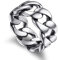 Bandmax Herrenring Kubanische Kette Fingerring Edelstahl Ringe Frauen Panzerkettenring Größe 67 Bandring im Chain Look Partnerring Biker Ringe Gothic Schmuck Accessoires