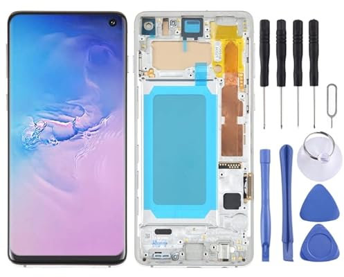 Écran LCD Tactile de téléphone Portable Écran LCD TFT pour Samsung Galaxy S10 SM-G973 Digitizer Un Assemblage Complet avec Cadre, sans Support d'identification d'empreintes digitales
