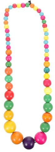 Holibanna Sommer Halskette Bunte Perlenkette Süssigkeitenhalskette Halskette Mit Muschelanhänger Frauen Halskette Perlenkette Für Frauen Halsschmuck Für Damen Hülse Fräulein Holz