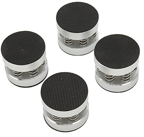 4 Piedini di Isolamento per Giradischi, in Lega di Alluminio, per Isolamento a Molla, Cuscinetti per Plaform, Punte per Amplificatore HiFi, Altoparlante, Giradischi, 44 X 42
