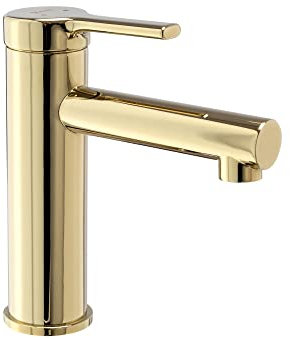 Rea PIXEL GOLD RUBINETTO LAVABO BASSO Miscelatore da bagno in ottone Miscelatore monocomando caldo e freddo regolabile (Oro)