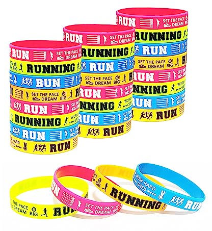 CupaPlay 24 braccialetti motivazionali in silicone per corsa - braccialetti personalizzati in gomma siliconica - premi sportivi - bomboniere e forniture - feste di compleanno - Carnevale/eventi