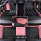 Nach Maß Auto Fussmatten - Allwetter wasserdichte rutschfeste PU-Leder Auto Fußmatten Set, Kompatibel mit 98% AutoMarke Modell (Rosa+Schwarz Beige)