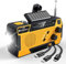 Radio Meteorológica de Emergencia AM/FM/NOAA Con Manivela y Carga Solar - 2000 mAh, Funciona Con Pilas, 3 Cables Integrados, Alarma SOS