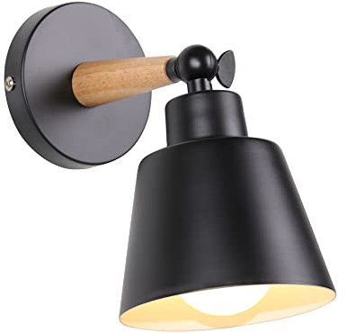 TOKIUS Applique Murale Vintage Industrielle Plafonnier Luminaire E27 en Métal Réglable Lampe Murale Interieur Rétro pour Chambre Cuisine Restaurant (pas d'interrupteur-1pcs, Noir)