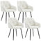 WOLTU Esszimmerstühle 4er Set, für Esszimmer Wohnzimmer, ergonomische Küchenstühle gepolstert mit Armlehnen, Metallbeinen, Sitzfläche aus Samt, Creme