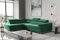 Kaiser Möbel, Ecksofa mit schlaffunktion, mit Bettkasten, Schlafsofa Atom Lux, Designer Sofa, Modern Design Couch, Polsterecke, Freistehend, Stoff Monolith Klasse A, Grün Links