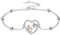 Yinsen Pferd Armband für Damen 925 Sterling Silber mit Herz Anhänger Armbänder Damen Verstellbar Armkette Valentinstag Muttertag Geburtstags Weihnachten Geschenk für Sie Frauen Freundin