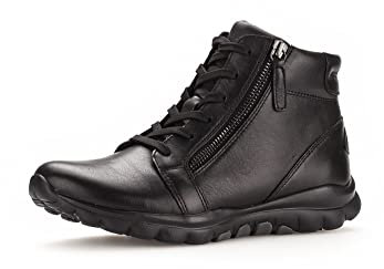 Gabor Damen Schnürstiefeletten, Frauen Stiefeletten,Kurzstiefel,uebergangsschuhe,uebergangsstiefel,schnürboots,schwarz (Mel.),42 EU / 8 UK
