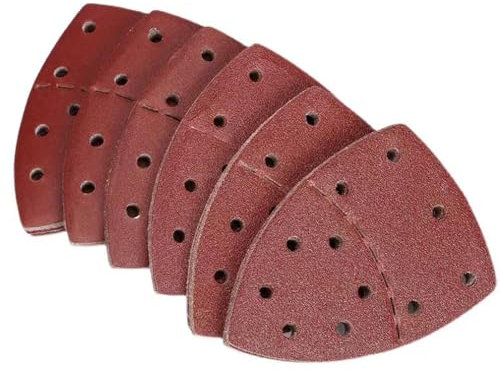 60PCS Sanding Sheets, 11-Holes Multi Tool Triangle Sanding Pads, Detail Sandpaper Mouse Sander Pads 40/60/80/120/180/240 Grits for Electric Sander Sanding Polishing