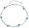 YFN S925 Sterling Silber Fußkette mit Türkis Strandschmuck für Frauen, Perfekter Sommeraccessoire für Strandurlaub (Türkis, 9+2 inch)
