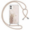 Yoedge Handyband Handyhülle für iPhone 11 6,1 Hülle mit Band, Durchsichtig Aesthetic Muster Marmor Mädchen Case mit Kordel zum Umhängen, Weiche Silikon TPU + PC Stoßfest Schutzhülle Cover, 03
