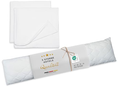 ZOLLNER Seitenschläferkissen Set aus 1x Kissen und 2X Bezügen - 40x200 cm - Entlastung für Rücken, Hüfte, Beine und Bauch - als Stillkissen geeignet - Oeko Tex® Zertifiziert