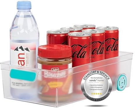 uandu Kühlschrank Organizer - Stapelbar, Küchen Aufbewahrung & Organisation, Soft Touch Griff, Nicht schlafendes Rad