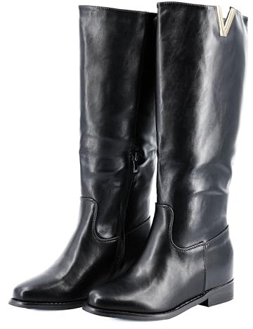 JOMIX Stivaletti Donna con Tacco Spesso Stivali con Tacco Alto Stivaletti in Pelle Stivaletti Eleganti Alla Moda X20555(Nero,37)