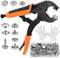Polegas Heavy Duty Snap Fastener Tool Kit, Adjustable Snap Button Plier with 3 Dies and 30 Sets Metal Poppers Fasteners, Press Studs Snap Fasteners kit for Canvas Leather Boat Cover Replacement