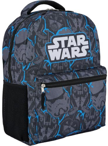 STAR WARS Rucksack mit Allover-Print, Darth Vader, Storm Trooper, Yoda, Luke Skywalker und Chewbacca, Schultasche für Erwachsene und Kinder