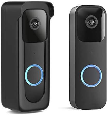 Anti-Theft Blink Doorbell Mount for Blink Video Doorbell, Adhesive No Drill Doorbell Mounting Bracket for Apartment, Home, Renters, Easy Installation without Tools - Black