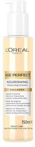 L'Oreal Paris Nourishing Cleanser, Collagen Expert, Facial Cleanser, 150ml | Formulated With Collagen & Glycerine, Moisturising Cleanser Suitable For All Skin Types, Daily Care