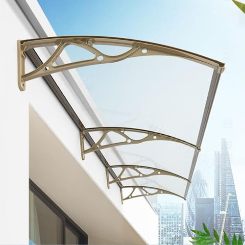 MARIYCH Fenstermarkise Aluminium-Vordertürmarkise Vordach für Türeingang Terrassenüberdachung mit UV-Regen-, Schnee- und Sonnenlichtschutz Außenmarkise aus Polycarbonat mit Hohlblech Wasserd