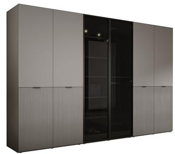 3E 3xE living.com Kleiderschrank, Platingrau, 3 x 100 x 200 x 51 cm