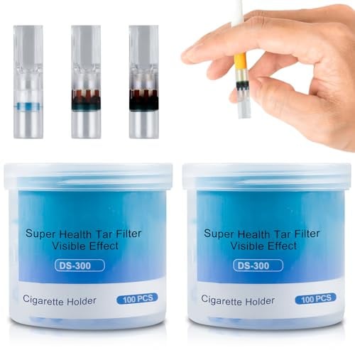 Lot de 200 filtres à cigarettes, filtre à cigarette, filtre avancé qui élimine le goudron et les produits chimiques, filtre à cigarettes avec triple micro-poreux multifiltration