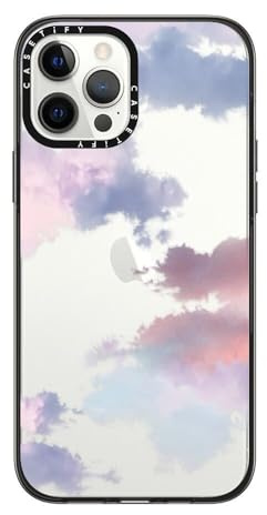 CASETiFY Kompakte Schutzhülle für iPhone 12 Pro Max [2 x Falltest in Militärqualität/1,2 m Fallschutz] - Clouds - Schwarz | Leicht, 1,2 m, 2-facher Fallschutz in Militärqualität, Wolken, Schwarz