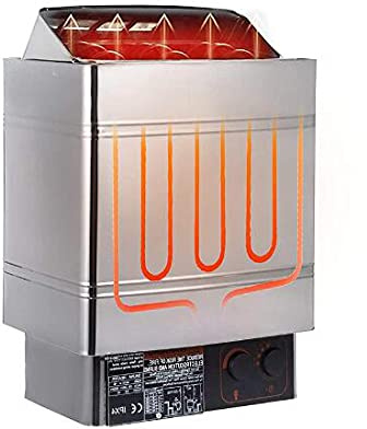 Chauffage de sauna 6 kW en acier inoxydable avec affichage numérique intelligent, contrôle interne et externe, idéal pour une utilisation domestique et commerciale