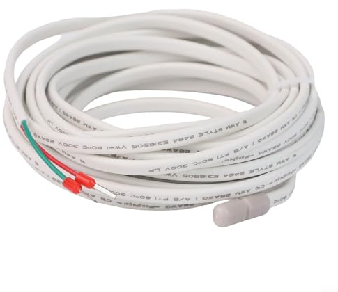 Yuanpgky Termostato eléctrico para calefacción de suelo de 5 metros, cable de sonda 10K3950 con clasificación de impermeabilidad IP68 para termostatos y calefacción por suelo radiante