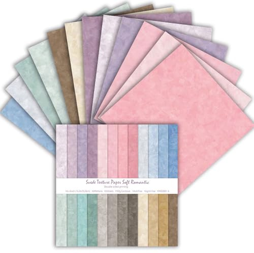 MerwDeeyt Scrapbook Papier 24 Blat Buntes Muster Bastelpapier (Bunt 1) | 15,2x15,2 cm/6x6 in, Doppelseitiges, Blumen Motivpapier, Vintage Dekopapier, für Journal Scrapbooking