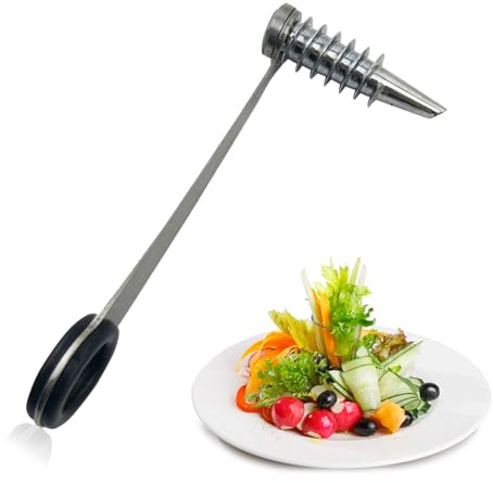 Piranha Spiral Cutter Spiralschneider Edelstahl Tragbarer Spiral Gemüseschneider Kartoffel Spiralschneider Gemüse für Gurken Karotten Zucchini und Äpfel（Silber）