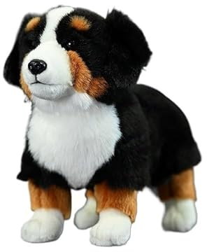 SMJWH Realistisches Plüschtier Berner Sennenhund, Kuscheltier Welpe, süßes Hund, Geschenk for Tierliebhaber, lehrreich, 29 cm