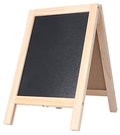 Bonbela Doppelseitige Staffelei, Kreidetafel, Whiteboard, 19 X 30 Cm, mit Klappbarem Ständer, Magnetische Tafel für, Restaurants, Cafés